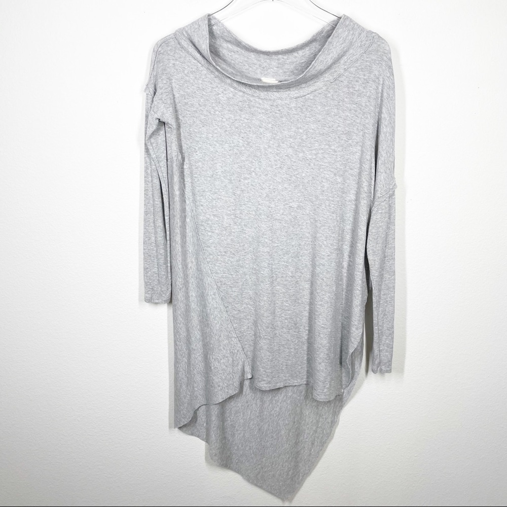 FREE PEOPLE Grapevine Off Shoulder Long Sleeve Top Asymmetrical Hem Spring